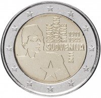 Купить Словения 2 евро 2011 "100 лет со дня рождения Франца Розмана"