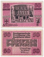 Купить Германия (Баден: Фрайбург-в-Брайсгау) 50 пфеннигов 1920 (литера B)