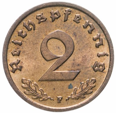 купить Германия, Третий рейх 2 рейхспфеннига (reichspfennig) 1937 F