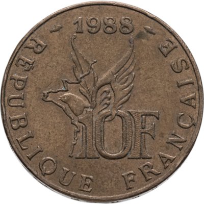 купить Франция 10 франков (francs) 1988 "100 лет со дня рождения Ролана Гарроса"