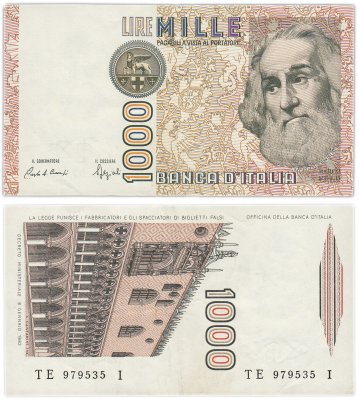 купить Италия 1000 лир 1982 года (Pick 109b)