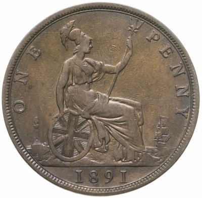 купить Великобритания 1 пенни (penny) 1891