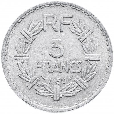 купить Франция 5 франков (francs) 1950