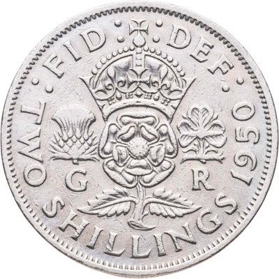купить Великобритания 2 шиллинга (флорин, shillings) 1950