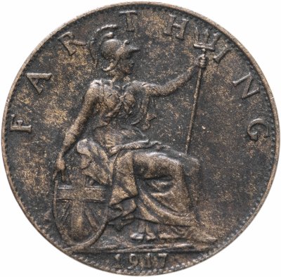 купить Великобритания 1 фартинг 1917