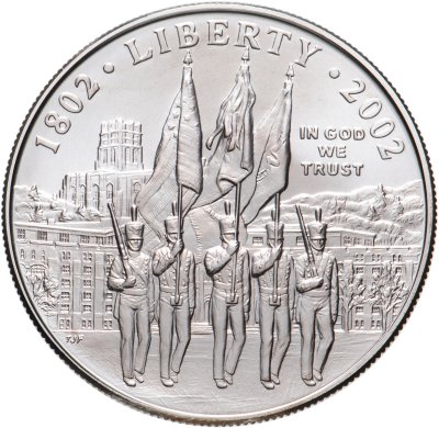купить США 1 dollar (доллар) 2002 "200-летие военной академии США в Вест-Пойнте"