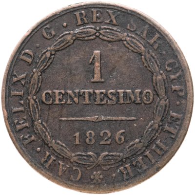 купить Сардиния 1 чентезимо (centesimo) 1826 P