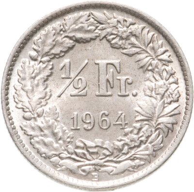купить Швейцария 1/2 франка 1964