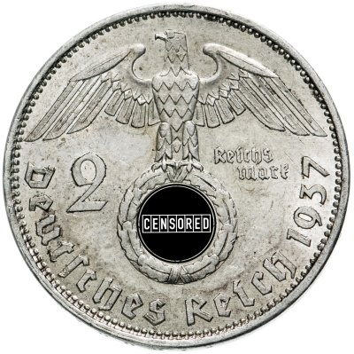 купить Германия, Третий Рейх 2 рейхсмарки (reichsmark) 1937 знак монетного двора "А" - Берлин