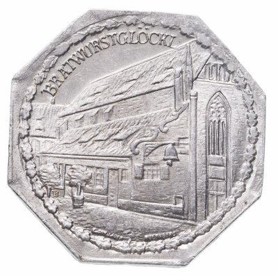 купить Германия (Нюрнберг) нотгельд 20 пфеннигов 1921 "Колбасная лавка" трамвайный жетон