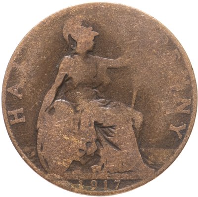 купить Великобритания 1/2 пенни (penny) 1917