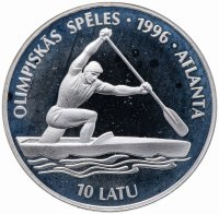 Купить Латвия 10 латов (lati) 1994 XXVI летние Олимпийские Игры, Атланта 1996