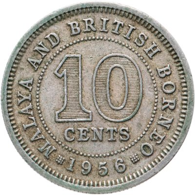 купить Малайя и Британское Борнео 10 центов (cents) 1956