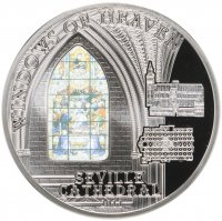 Купить Острова Кука 10 долларов 2011 Proof "Небесные витражи - Севилья", в футляре, с сертификатом