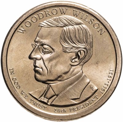 купить США 1 доллар 2013 P "28-й президент США - Вудро Вильсон", знак монетного двора "Р" - Филадельфия