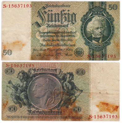 купить Германия 50 рейхсмарок 1933 (Pick 182)