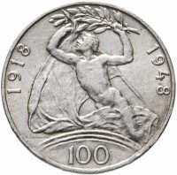 купить Чехословакия 100 крон 1948 "30-летие независимости"