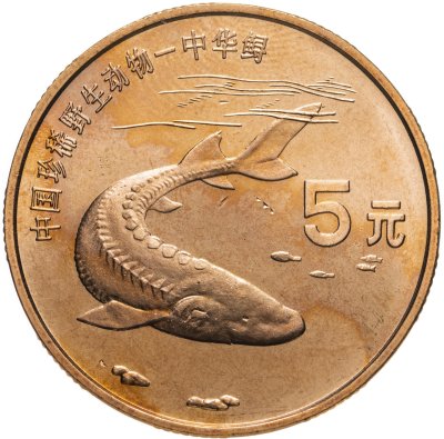 купить Китай 5 юаней (yuan) 1999 "Красная книга - Осетр"