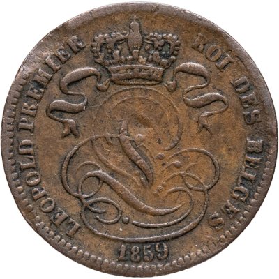 купить Бельгия 1 сантим (centime) 1859 С чертой под "CENT"