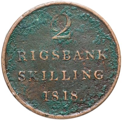 купить Дания 2 ригсбанкскиллинга (rigsbankskilling) 1818