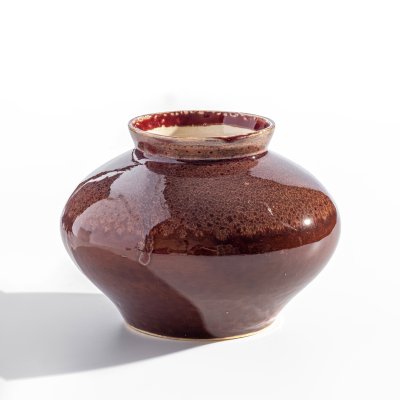 купить Ваза, декорированная поливами, фаянс, глазурь, СССР, 1970-1990 гг.