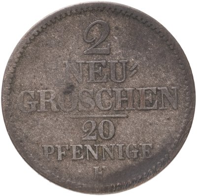 купить Германия, Саксония 2 гроша - 20 пфеннигов 1852