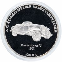 Купить Демократическая Республика Конго 10 франков 2003 "Автомобили истории - Duesenberg SJ 1932" в капсуле