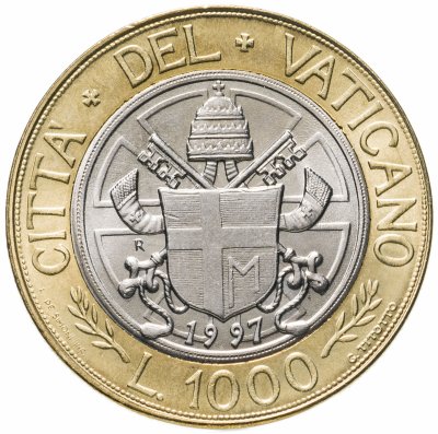 купить Ватикан 1000 лир (lire) 1997