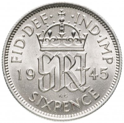 купить Великобритания 6 пенсов (pence) 1945