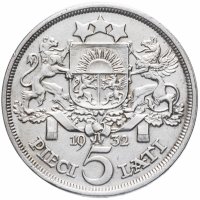 Купить Латвия 5 латов 1932
