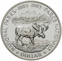 Купить Канада 1 доллар (dollar) 1985 "100 лет Национальным паркам"