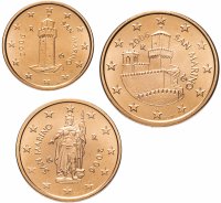 купить Сан-Марино набор монет от 1 до 5 евроцентов 2006 (3 штуки)