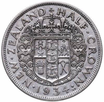 купить Новая Зеландия 1/2 кроны (crown) 1934