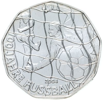 купить Австрия 5 евро (euro) 2004 100 лет футболу