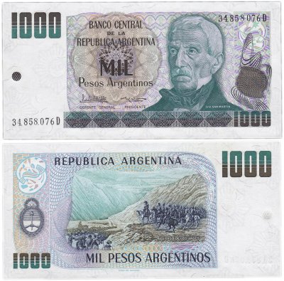 купить Аргентина 1000 песо 1983-1985 (Pick 317)
