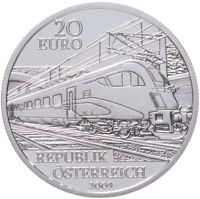 купить Австрия 20 евро 2009 Железная дорога будущего