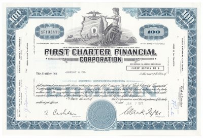 купить Акция США FIRST CHARTER FINANCIAL CORPORATION 1976-1977 гг.