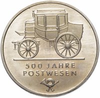 купить Германия (ГДР) 5 марок 1990 "500 лет почте"
