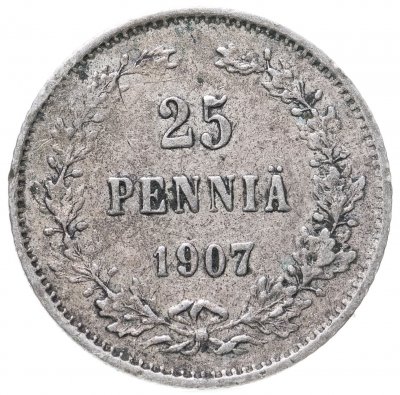 купить 25 пенни 1907 L, монета для Финляндии