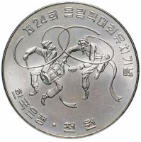 Купить Южная Корея 1000 вон (won) 1982 "XXIV летние Олимпийские Игры, Сеул 1988 - Танцоры"