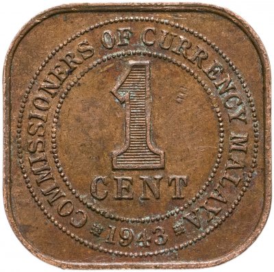 купить Малайя 1 цент (cent) 1943