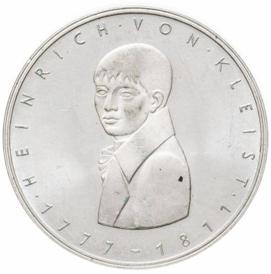 купить Германия 5 марок (deutsche mark) 1977 200 лет со дня рождения Генриха фон Клейста