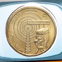 Купить Австралия 1 доллар 2006 юбилейная - "50-летие австралийского телевидения" UNC в запайке
