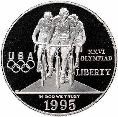 купить США 1 доллар (dollar) 1995 P XXVI летние Олимпийские Игры, Атланта 1996 - Велоспорт