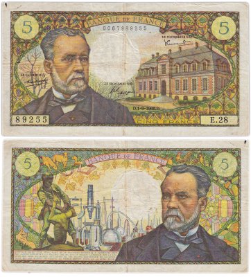 купить Франция 5 франков 1966 (Louis Pasteur, Луи Пастер) Pick 146
