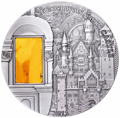 купить Палау 10 долларов 2011 "Минерал арт - Замок Нойшванштайн", в футляре с сертификатом
