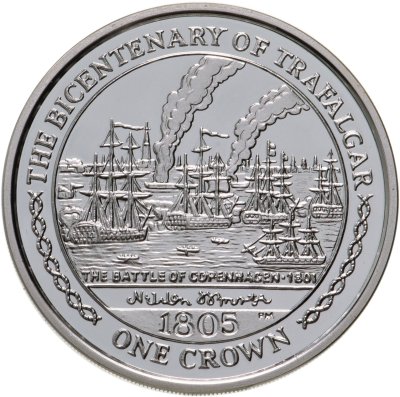 купить Остров Мэн 1 крона (crown) 2005 "200 лет Трафальгарскому сражению - Битва при Копенгагене"