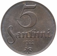 Купить Латвия 5 сантимов (santimi) 1922