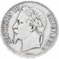 купить Франция 5 франков 1868 BB