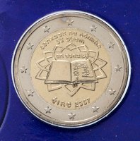 Купить Ирландия 2 евро 2007 "50 лет Римскому договору" официальный блистер